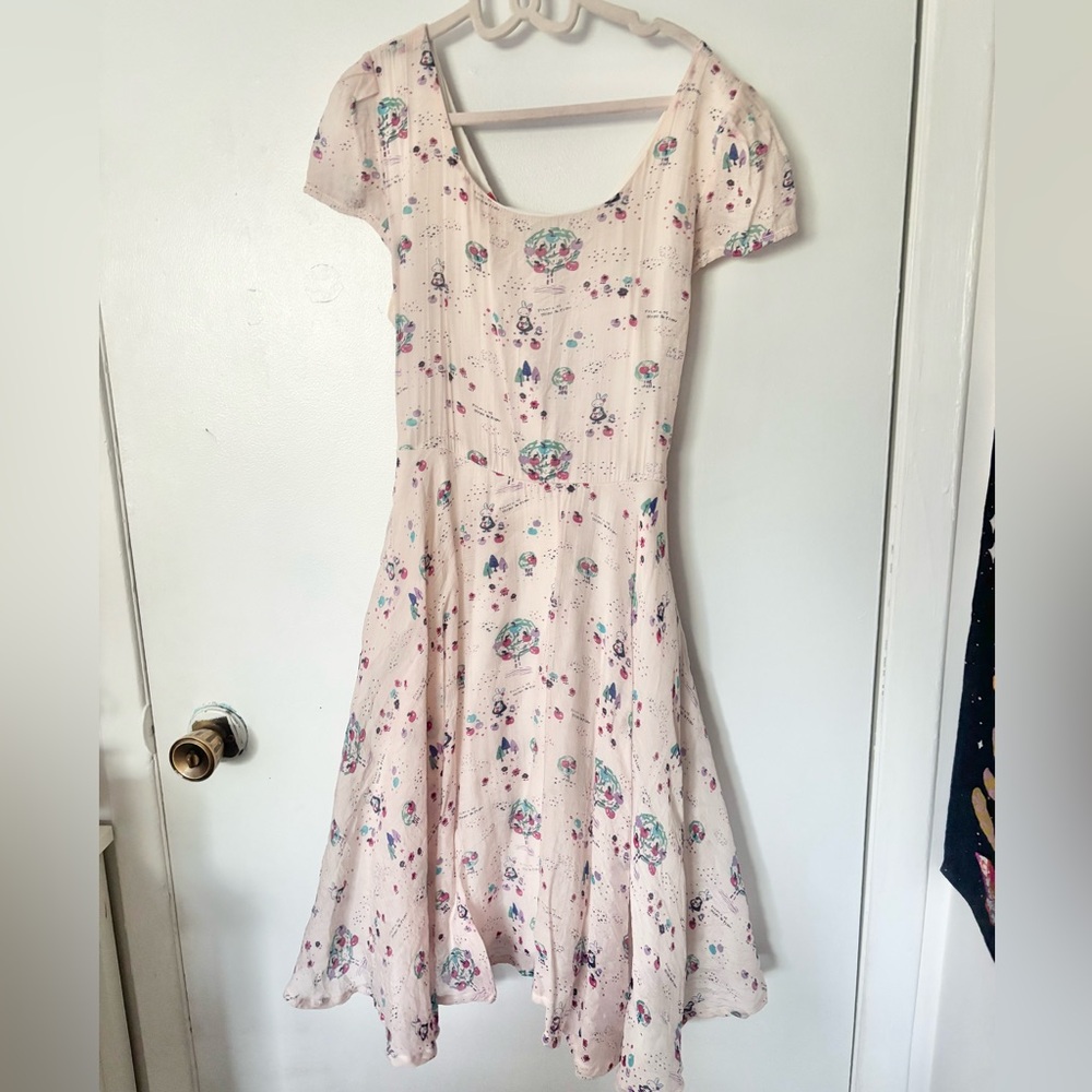 Bunny forest pastel pink dress handkerchief hem cute kawaii coquette fairycore